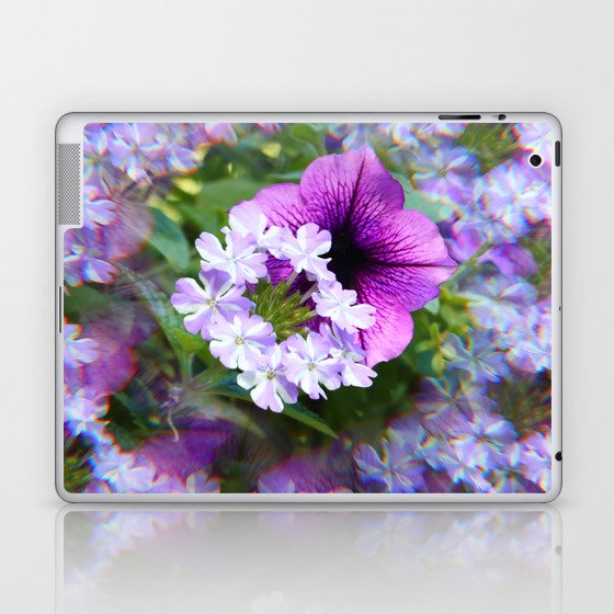 Summer Petunias Floral Print Lavender Purple Laptop & iPad Skin