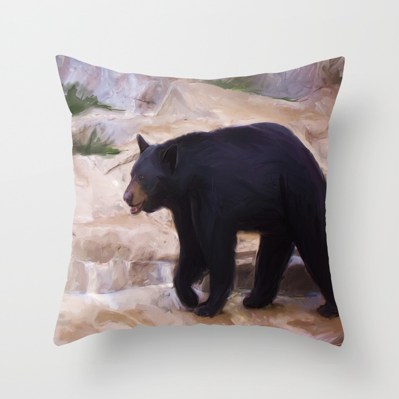 Black Bear Throw Pillow By Shondarobb Society6