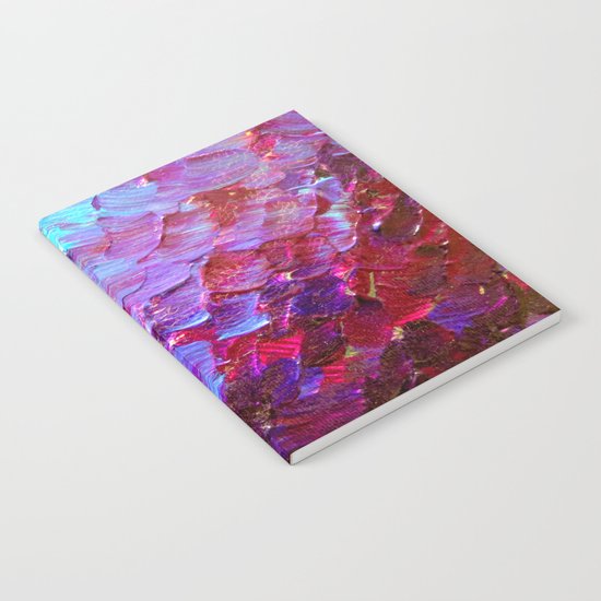 MERMAID SCALES - Colorful Ombre Abstract Acrylic Impasto Painting Violet Purple Plum Ocean Waves Art Notebook