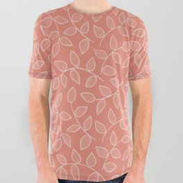 Leaves- Echeveria Pink All Over Graphic Tee