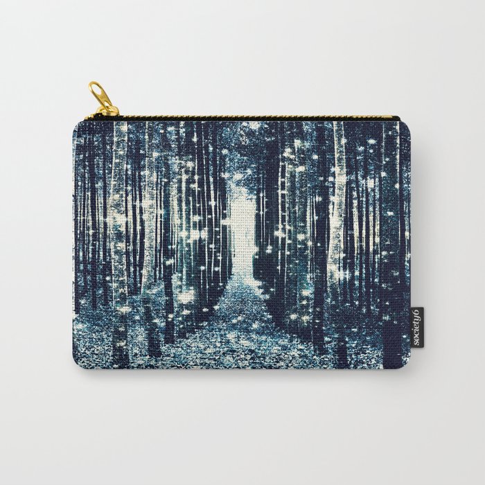 Magical Forest Teal Gray Elegance Carry-All Pouch