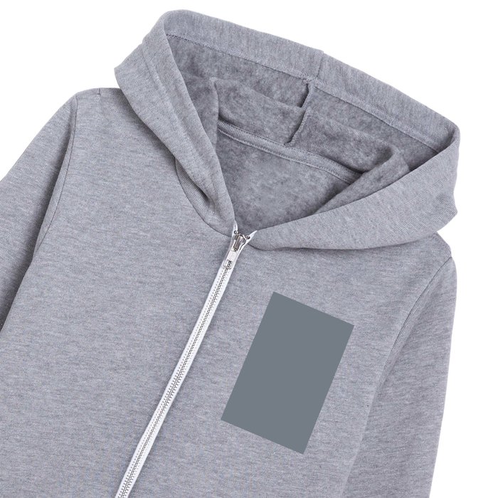 Whirling Mid Tone Blue Grey Solid Color Pairs Sherwin Williams Storm Cloud SW 6249 Kids Zip Hoodie
