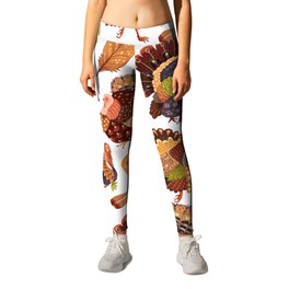 Turkey Gobblers Leggings | Painting, Curated, Illustration, Nature, Animal 