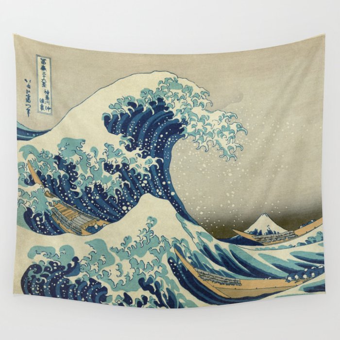 Great Wave Off Kanagawa (Kanagawa oki nami-ura or 神奈川沖浪裏) Wall Tapestry