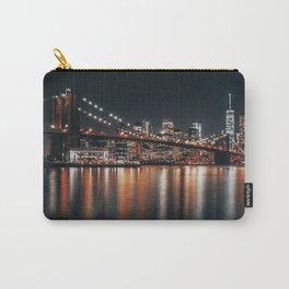 Brooklyn Bridge and Manhattan Skyline at night Carry-All Pouch