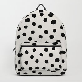 Preppy brushstroke free polka dots black and white spots dots dalmation animal spots design minimal Backpack