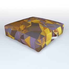 Purple Gold Low Poly Geometric Art Outdoor Floor Cushion