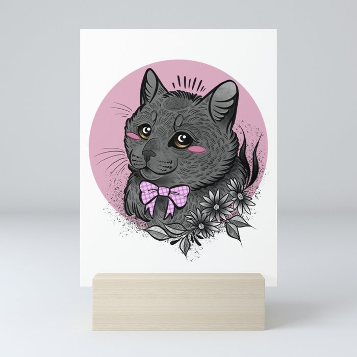Witch's kitty Mini Art Print