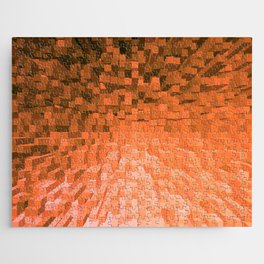 Orange Pixelated Pattern Jigsaw Puzzle