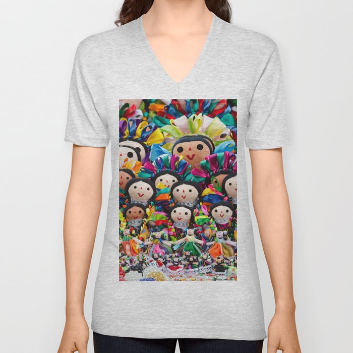 Traditional Mexican dolls V Neck T Shirt
