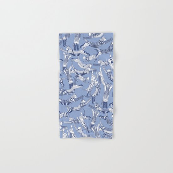 cat party blue Hand & Bath Towel