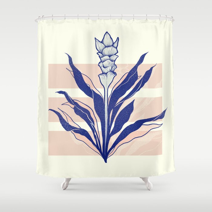 Turmeric plant - botanical illustration Shower Curtain