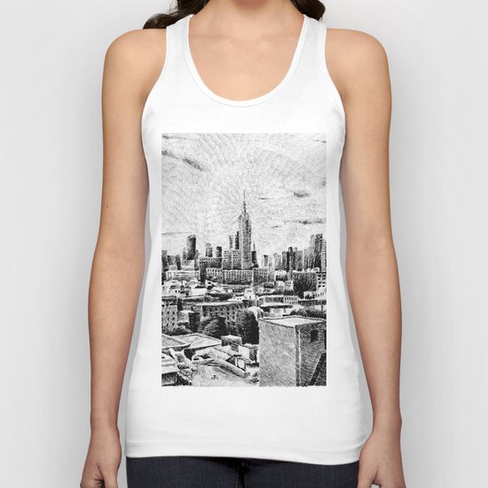 New York City - Fingerprint - Black ink Unisex Tank Top