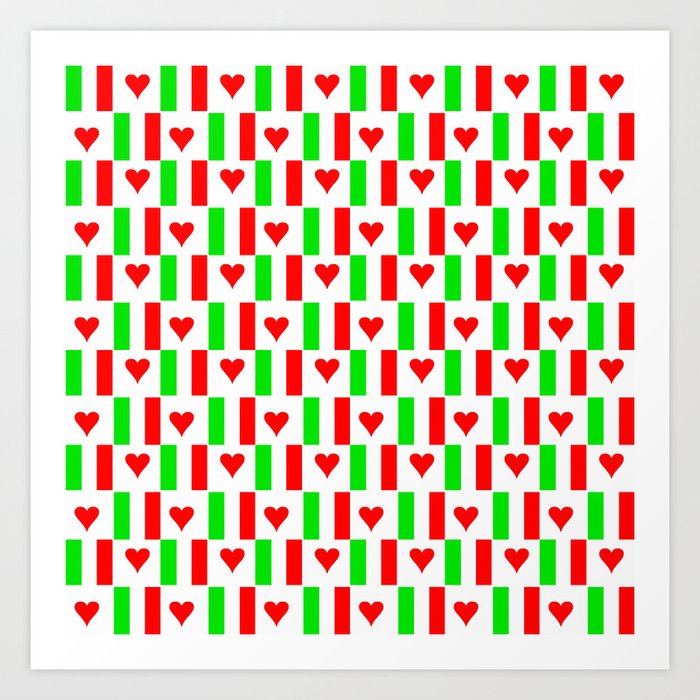 Flag of Italy with heart - Italy,Italia,Italian,Latine,Roma,venezia,venice,mediterreanean,Genoa,fire Art Print
