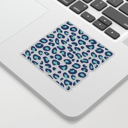Blue Leopard Print Sticker