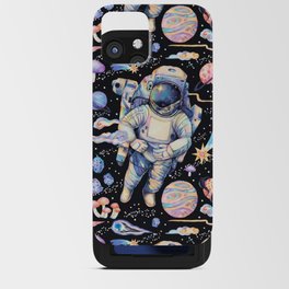 Spaceman Fungi Planets - black iPhone Card Case