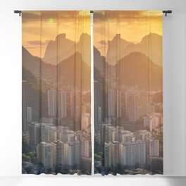 Brazil Photography - Beautiful Sun Rise Over Rio De Janeiro Blackout Curtain