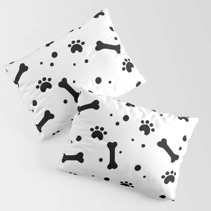Dog's paw print and bone seamless pattern Pillow Sham