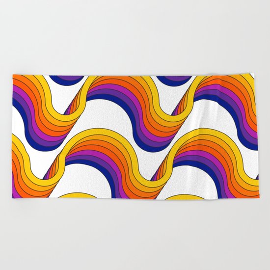 Rainbow Ribbons Beach Towel