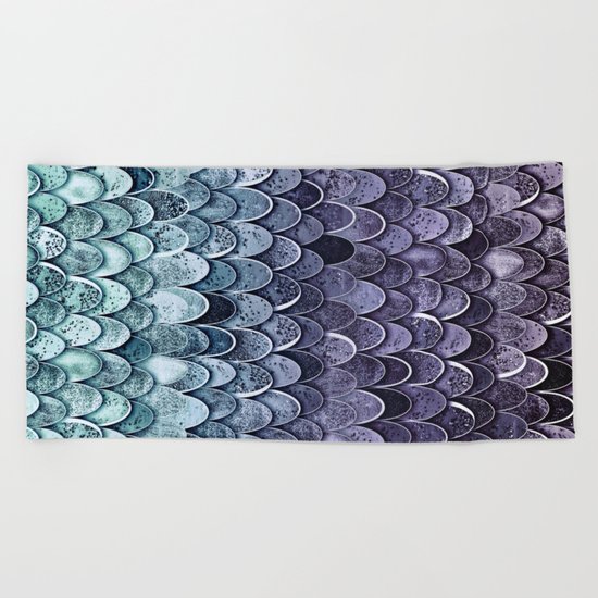 MAGIC MERMAID - MYSTIC TEAL-PURPLE Beach Towel