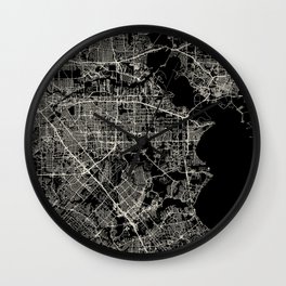 Pasadena USA - Black and White City Map Wall Clock