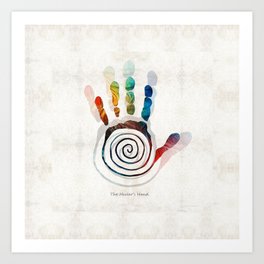The Healer's Hand Native American Art Symbol by Sharon Cummings Art Print