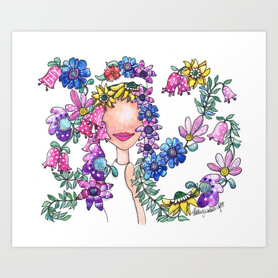Flowers in Her Hair Art Print